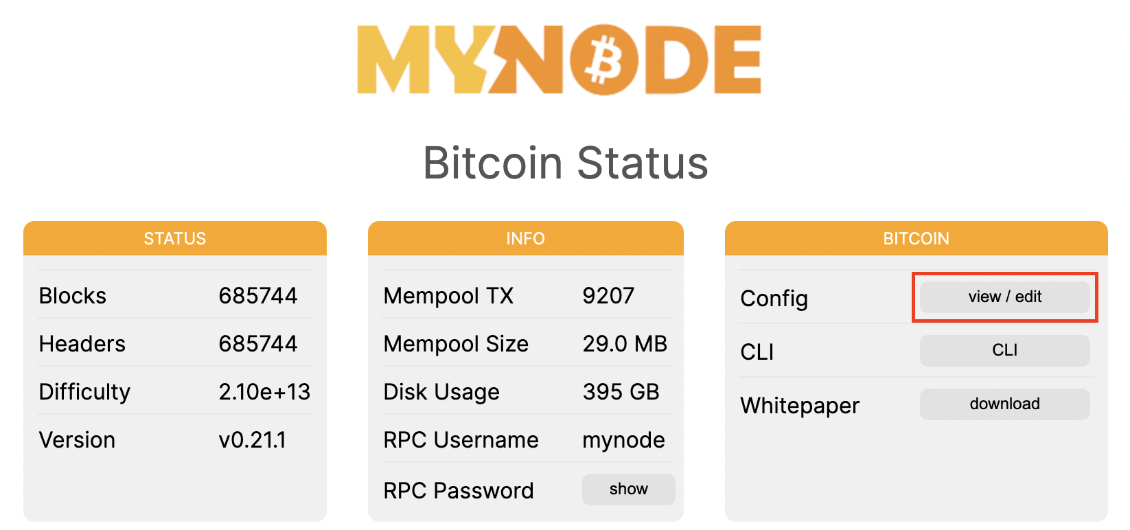 bitcoin config generator